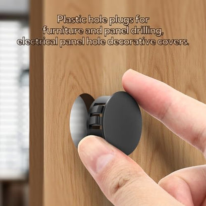 50PCS 1" Plastic Plugs Hole, Cabinet Hole Decorative Covers, Black Plastic Plugs for Round Furniture Holes