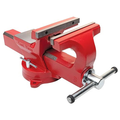 Yost Vises ADI-8 Heavy Duty Vise | 130,000 PSI Tensile Strength Austempered Ductile Iron Bench Vise | 8 Inch Jaw Width with a 360 Degrees Interlocking Swivel Base and 2 Lockdowns | Red - size: 8 inches