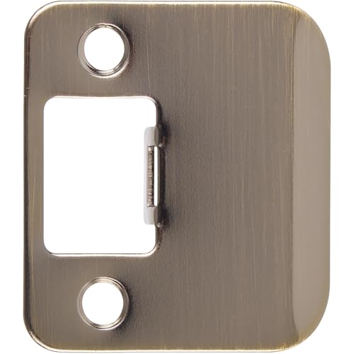 Round Corner Extended Lip Strike Plate, 2-1/4" x 1-1/2", (2" Overall Length), Antique Brass by Stone Harbor Hardware - color: Antique Brass