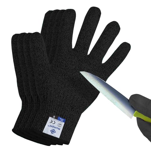 Cutting Gloves, Food Grade Level 5 Protection, Safety Kitchen Cut Gloves for Oyster Shucking, Fish Fillet Processing, Mandolin Slicing, Meat Cutting and Wood Carving. (Black-Small 2 Pairs) - color: Black, size: Small (Pack of 4)