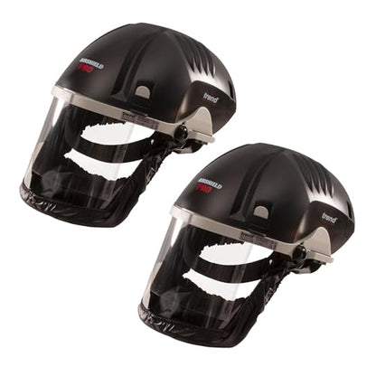 TREND AirShield Pro Full Faceshield Twin Pack, Battery Powered Air Circulating Dust Protector for Woodworking, 0.6 Micron Filtration, U*AIR/PRO/D7 - style: Twin Pack