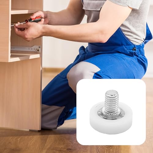 8Pcs 22mm Drawer Rollers, Nylon Drawer Pulley Replacement Wheels with Bearings and Nuts, Small Slide Roller for Cabinet, Sliding Door, Filing Cabinet, Smooth Drawer Positioning Guide - size: 22mm