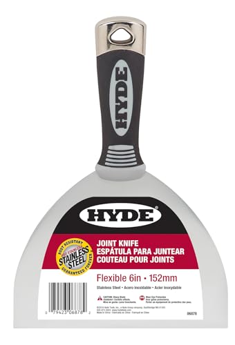 Hyde 4, 5, 6, and 8 Inch Pro Stainless, Flexible, One-Piece, Rust Resistant, Metal Joint Knife with Hammerhead End & Ergonomic Comfort Grip Handle, Versatile in Many Home Improvement Tasks, 06893 - size: 4/5/6/8 Inch Kit