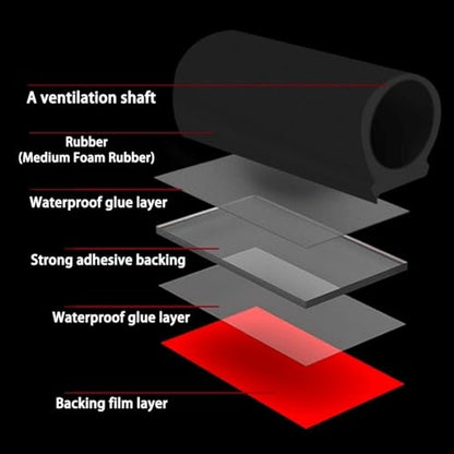 Osilly Car Door Rubber Seal Strip, D-Shape Auto Weather Striping, 3M Self Adhesive Soundproof Sealing for Car Truck Motor Door Cover Trunk, Fill The Gaps, Universal Automotive Accessories (16 Ft) - size: 16 Ft