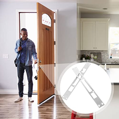 2Pcs Door Security Strike Plates 10.23X1.18In Stainless Steel Door Lock Reinforcement Plate for Home Security and Door Jam Reinforcement Easy Installation