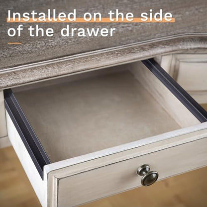 2 Pieces PVC Drawer Hanging File Rails Black Cabinet Rails for Hanging 1/2 Drawer Sides Letter Size File Storage Folder Organizer(for 3/4 Inch-wide, 24 Inch) - size: for 3/4 inch-wide, 24 Inch