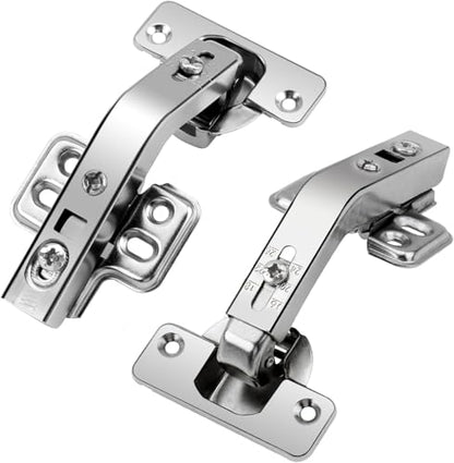 TamBee 135 Degree Lazy Susan Hinge, 48mm Corner Kitchen Cabinet Hinges, Concealed, 3D Adjust for Corner Door, Cupboard Hinges Replacement, Brushed Nickel 2 Pack - style: 135° Detachable