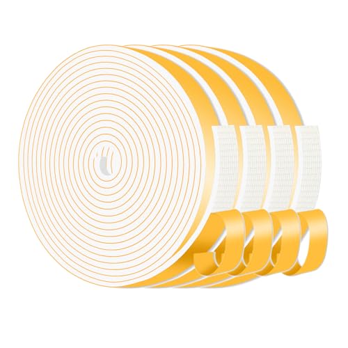 Weather Stripping Door Seal,Door Insulation Strip,Soundproof,Cold Insulation,High Density CR Foam Insulation Tape for Door, Front Door Frame, Windows(White,1/2 in x 1/8 in x 52 Ft) - size: 1/2 In x 1/8 In x 52 Ft