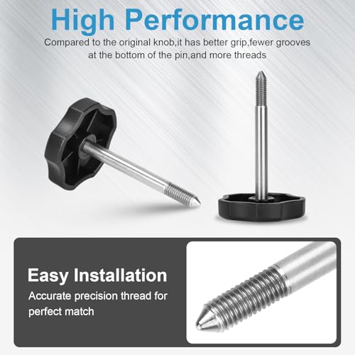 2 PCS Soft Top Window Frame Screws Door Surround Knobs with Pin Compatible with for 1997-2018 Jeep Wrangler TJ JK JKU Door Surrounds Screws Kit - size: Long 2 PCS