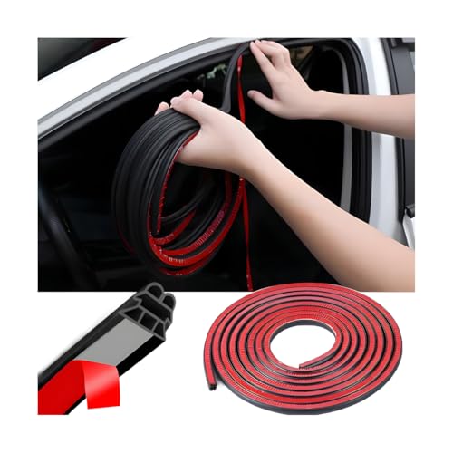 Mandark Car Door Seal Strip, Rubber 3 Layers Vehicle Weather Stripping, 52.5ft 6 Holes Soundproof Self Adhesive Automotive Sealing Strip Accessories, Universal for SUV, Truck, RV - size: 3 Layers/52.5FT