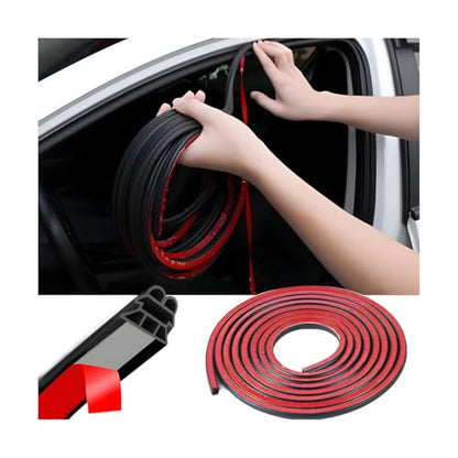 Mandark Car Door Seal Strip, Rubber 3 Layers Vehicle Weather Stripping, 52.5ft 6 Holes Soundproof Self Adhesive Automotive Sealing Strip Accessories, Universal for SUV, Truck, RV - size: 3 Layers/52.5FT