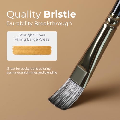 Nicpro 12PCS Artist Paint Brush Set, Craft Paint Brushes for Acrylic Painting, Oil, Watercolor, Gouache, Tempera, Face, Body, Fabric, Leather, Model, Art Supplies Paintbrushes for Artists Beginners - color: Silver