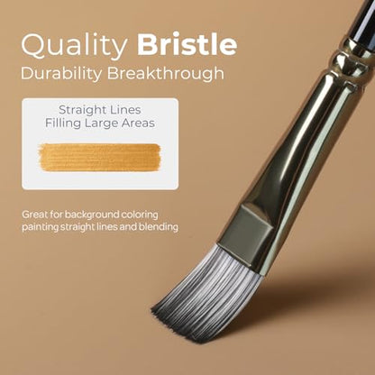 Nicpro 12PCS Artist Paint Brush Set, Craft Paint Brushes for Acrylic Painting, Oil, Watercolor, Gouache, Tempera, Face, Body, Fabric, Leather, Model, Art Supplies Paintbrushes for Artists Beginners - color: Silver