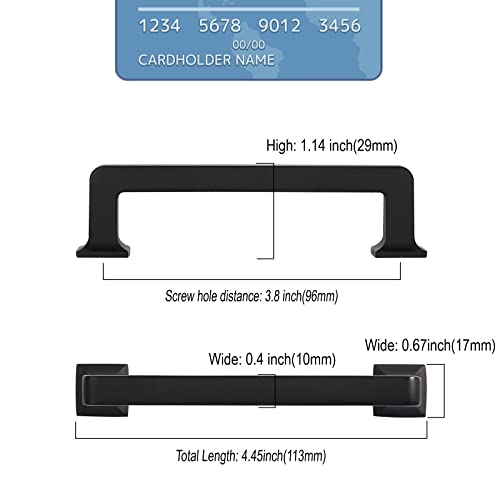 9BUILD 3.75 Inch 10 Pack Matte Black Cabinet Pulls - Kitchen Cabinet Hardware - color: Matte Black, size: 3.75"/96MM Hole Center, style: 10 Pack
