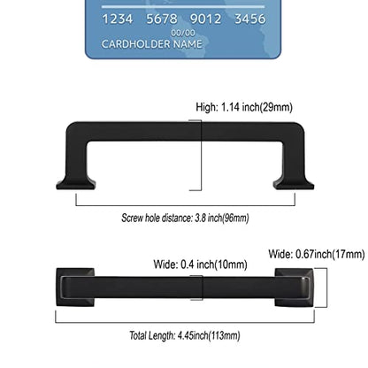 9BUILD 3.75 Inch 10 Pack Matte Black Cabinet Pulls - Kitchen Cabinet Hardware - color: Matte Black, size: 3.75"/96MM Hole Center, style: 10 Pack