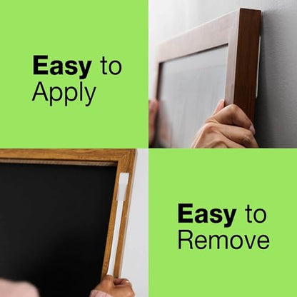 FrogTape reMOVEables Large Picture Hanging Strips - 12 Pairs - 16lbs per 4 Pairs - Damage-Free Removeable Adhesive Wall Strips Picture Hangers for Mounting Frames, Canvas, Home Décor White (24 Pieces) - size: 12 Pairs, style: Large