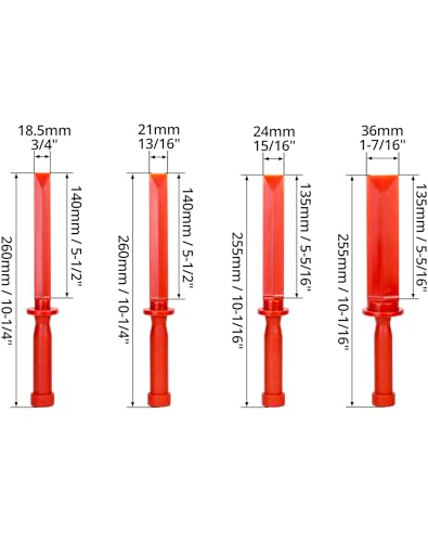 QWORK Plastic Chisel Scraper Set, 3/4", 7/8", 1", 1-1/2" Chemical Resistant Scraper Tool, No-marring Plastic Chisel Set for Removes Debris, Adhesives, Film, Paint