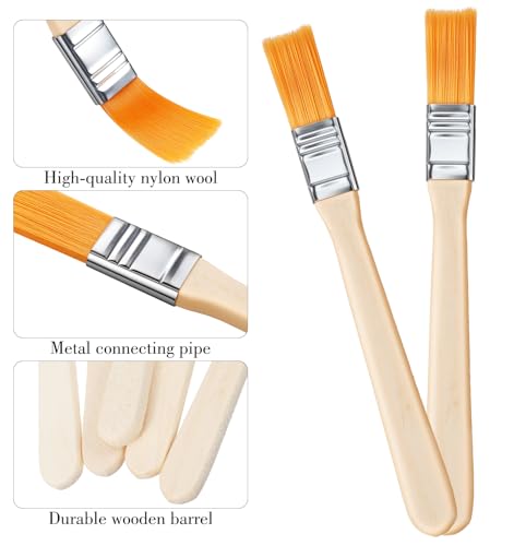18 Pcs Small Wall Paint Brush, Small Paint Brushes for Touch Up with Wooden Handle & Soft Bristle for Painting Walls, Touch Up, Cabinets, Fences, Edge Painting