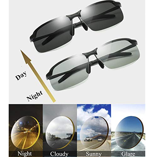 YIMI Men Photochromic Polarized Sports Sunglasses Cycling Fishing Driving Glasses UV Protection Eyeglasses Anti Glare Eyewear - color: 3043 Black