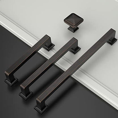 Amerdeco 10 Pack Oil Rubbed Bronze Cabinet Pulls 3 Inch(76MM) Hole Centers Kitchen Cabinet Hardware Cupboard Handles Drawer Pulls ZH0019 - color: Oil Rubbed Bronze, size: 3"/76mm Hole Center