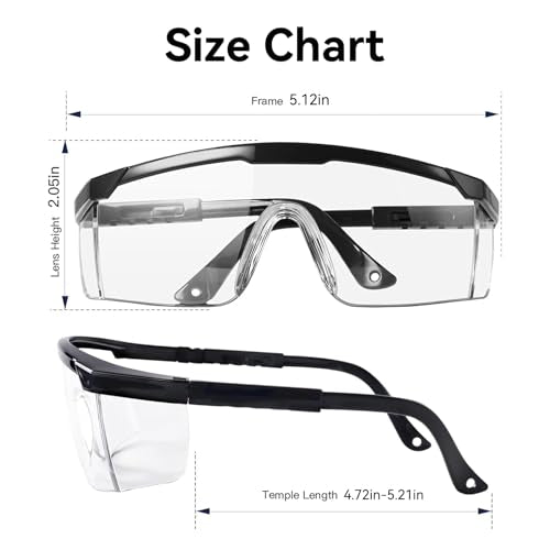 Safety Goggles Protective Eyewear Goggles, Anti Droplet Debris Googles for Work Lab - color: Clear Lens