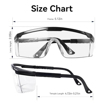 Safety Goggles Protective Eyewear Goggles, Anti Droplet Debris Googles for Work Lab - color: Clear Lens