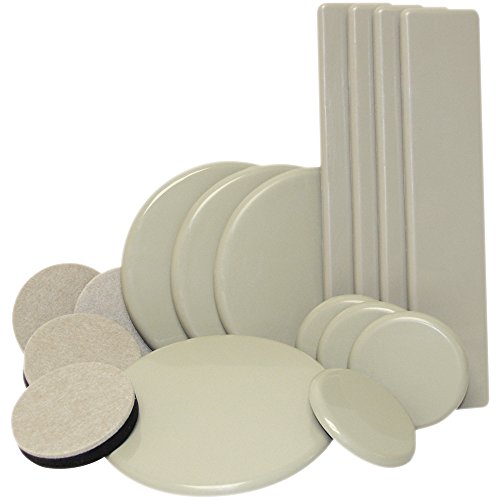 SuperSliders 4712595Z Reusable Felt Furniture Sliders- All-In-One Kit For Hard Floor Surfaces, Linen - color: Linen, size: 16 Pack