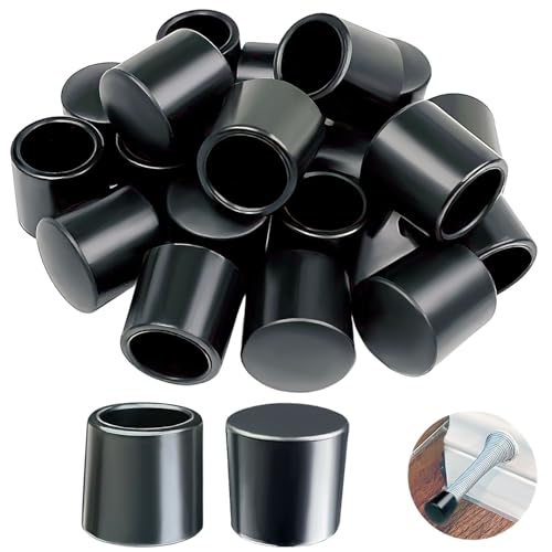 20 PCS Black Door Stop Caps, 0.39 Inch Rubber Tips, Door Stopper Protection - color: Black