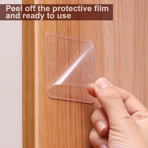 10 PCS 2.4" Clear Double Sided Adhesive Pads for Mounting, Waterproof Sticker Strong Heavy Duty Square Sticky Patch Walls Hanging Nano Gel Tape for DIY Craft Home Office