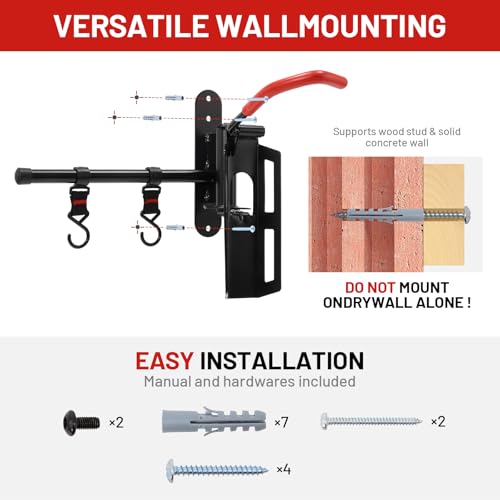 Swivel Bike Wall Mount, Bike Hangers for Garage, Space-Saving Vertical Bike Rack, Sturdy Bike Storage Rack Holds Up to 66lbs with No-scratch Protection, Easy to Install, 1 Pack - style: Type B：1 Pack