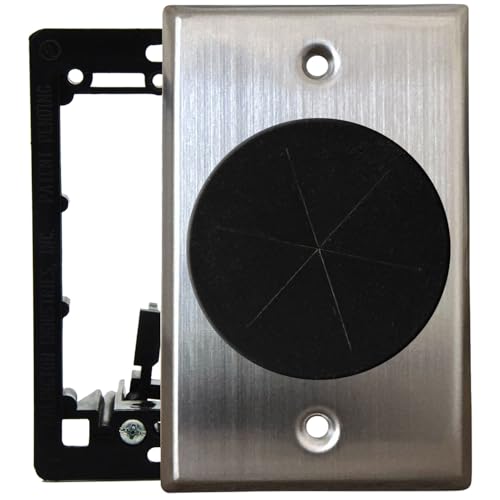 DIYTECH Grommet Wall Plate – Cable Pass Through Plate for In-Wall Cable Management, Wire Concealment for TV, HDMI, Ethernet, Speaker, and Home Theater Systems - (Stainless Steel) - color: Stainless Steel