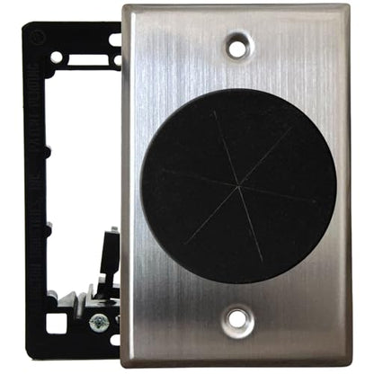 DIYTECH Grommet Wall Plate – Cable Pass Through Plate for In-Wall Cable Management, Wire Concealment for TV, HDMI, Ethernet, Speaker, and Home Theater Systems - (Stainless Steel) - color: Stainless Steel