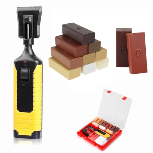 【New Upgrade】Farady Wood Laminate Vinyl Floor Furniture Repair Kit with 11 Colors Repair Wax Blocks, Wood Floor Scratch Repair for Wooden Floor, PVC, Vinyl, Door, Cabinet, Table, Stairs
