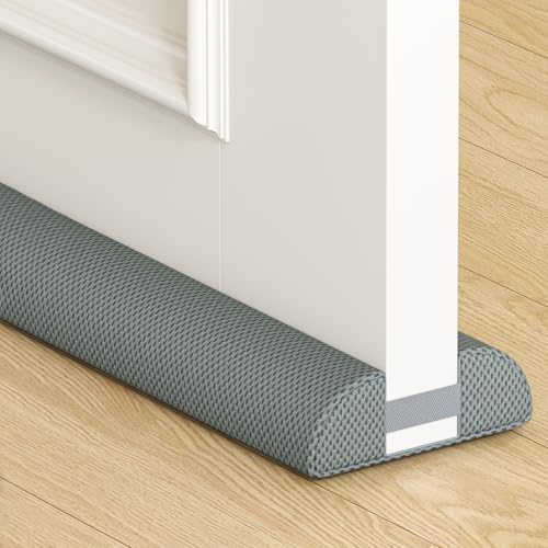 fowong Door Draft Stopper 36" Under Door Draft Stopper Soundproofing 30 Inch to 36 Inch Triangle Noise Blocker Seal Large Gap up to 1.7", Easy to Install Grey - color: Gray, size: 36 inch triangle