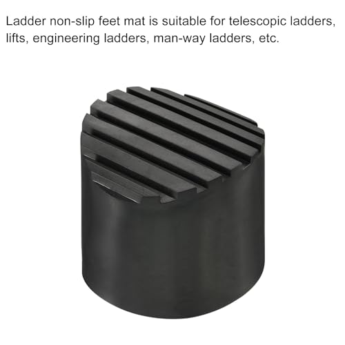 MECCANIXITY Ladder Non-Slip Feet Mat 60mm ID Rubber Round Telescopic Ladder Accessories Pad Cover Cushion for Ladder Protection Black Pack of 4 - size: 60mm