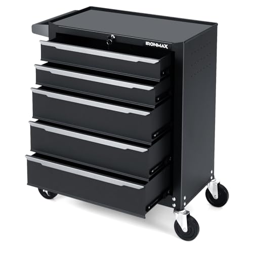 IRONMAX 5-Drawer Tool Chest with Wheels, Rolling Tool Storage Organizer Toolbox with Locking System & Liner, Metal Tool Cabinet for Warehouse, Garage, Workshop, Household - style: 5-Drawer Tool Chest