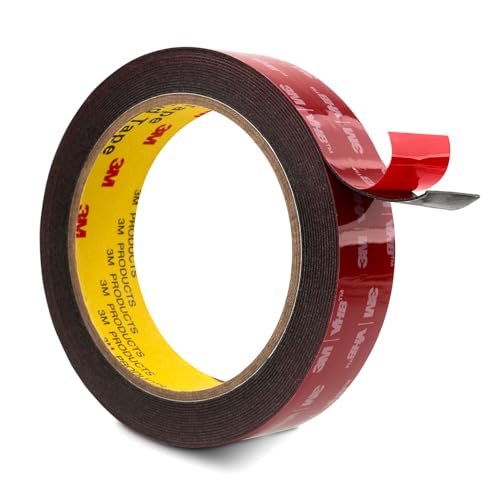 3M Double Sided Tape 1" x 15.4 Ft, Heavy Duty Mounting Tape, Black 5925 Foam Tape Strong Adhesive Waterproof for Automotive Car Décor Home Office Logos Indoor Outdoor, 0.025in Thick - color: Black, size: 1" x 15.4Ft