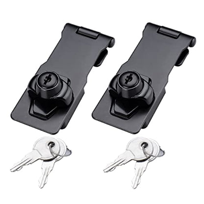 Flip Latch 3-mm Thickened Heavy Duty Hasp Safety Door Lock Gate Latches for Double Door Window Barn Closet Drawer Cabinet Garage,Stainless Steel Brushed Nickel (2.5 INCH-2 PCS) - size: 2.5 INCH-2 PCS