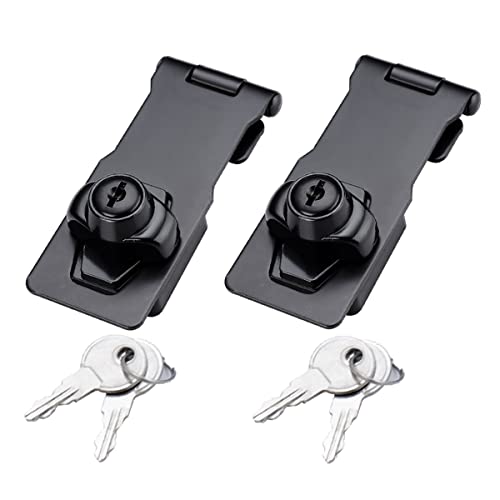 Flip Latch 3-mm Thickened Heavy Duty Hasp Safety Door Lock Gate Latches for Double Door Window Barn Closet Drawer Cabinet Garage,Stainless Steel Brushed Nickel (3 INCH-2 PCS) - size: 3 INCH-2 PCS