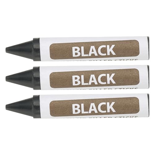 PATIKIL Furniture Markers Touch Up, 3Pcs Wax Wood Filler Sticks Furniture Repair Crayons for Scratches Wood Floor Holes Tables, Black - color: Black