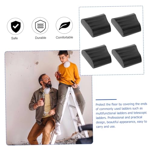 TEHAUX 4pcs Slip Mats for Stairs Outdoor Ladder Protective Pad Skid Step Mat Easy Install Step Ladder Feet Covers