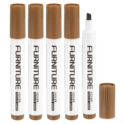 uxcell Furniture Markers Touch Up, 5pcs Furniture Repair Kit Wood Filler Sticks Wood Markers for Scratches Wooden Floor Table Cabinet Laminate Frames, Rusted Brown - color: Rusted Brown