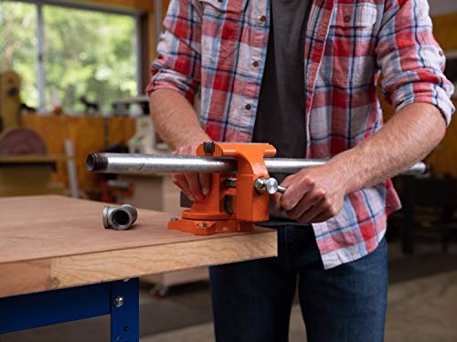 Pony Tools 24545 4-1/2in. Light Duty Bench Vise with Swivel Base, Orange
