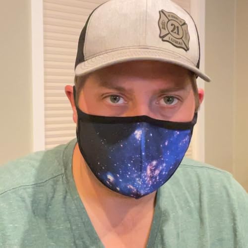3 Pack blue galaxy Cloth Face Masks, Dust Cloth Mask, Breathable Soft Warm Windproof Face Protection for Men and Women - color: 3 Pack Blue Galaxy