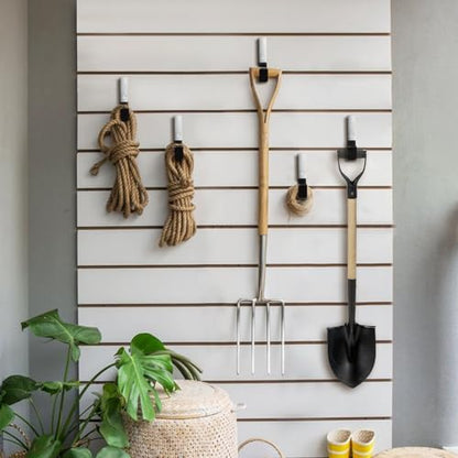GeeWatom Heavy Duty Steel Garage Hooks,Garage Storage Utility Hooks,Anti-Slip Hanger, Tool Organizer,Steel Wall Mount Organizer, Garden Hose Hanger (Small-4PC) - size: Small-4PC