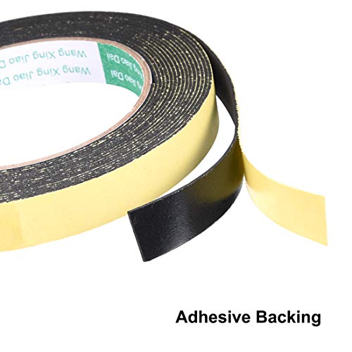 uxcell Sealing Foam Tape 15mm Wide 1mm Thick 5m/16.4ft Long, Self Adhesive Weather Strip for Window Door Insulation - size: 15mmx1mmx5m