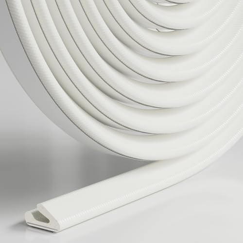 Weather Stripping Door Seal Strip for Door Frame,Window Insulation for Winter,Exterior Doors Soundproofing Gap Filler,Window Sealer Weather Stripping,Foam Windows Draft Stopper (White,19.7Ft) - color: White, size: 19.7Ft