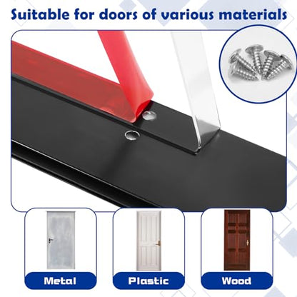 Gisafai 4 Pcs 36'' Metal Door Draft Stopper, Aluminum Door Sweep Mouse Stopper Mice Seal Strip, Noise Blocker Sweep for Keep Rodents Pests Out, Enhanced Weather Sealing, Easy to Install (Black) - color: Black