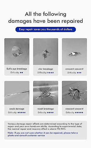 Car Windshield Crack Repair Kit with Vacuum Suction-Long-Lasting,Invisible Windshield Repair Kit for Chips and Cracks on SUVs,Trucks,Windows!Easy to Stop Crack Spreading in 20 Mins! (Round Repair)