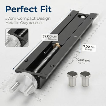 Woodworking Bench Tail Vise, 0-110 mm Stroke Range Solid Aluminum Alloy Screw Rod Bench Vises with Anodized Oxidation Wear Resist Wood Vise for Woodworking Metal Drilling
